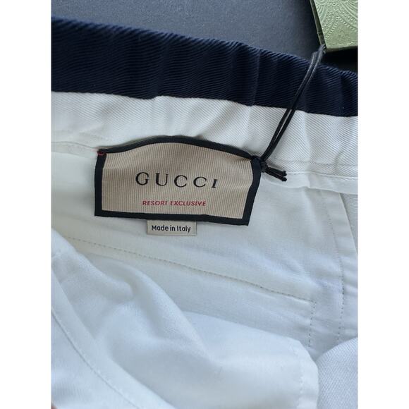 Gucci Double G Embroidery Men’s Short Pants White 32 US/48 Eu 746847 NWT $1250 - Picture 10 of 14